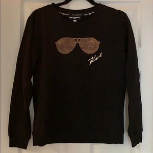 Karl Lagerfeld Gold Embellished Sunglasses Sweater